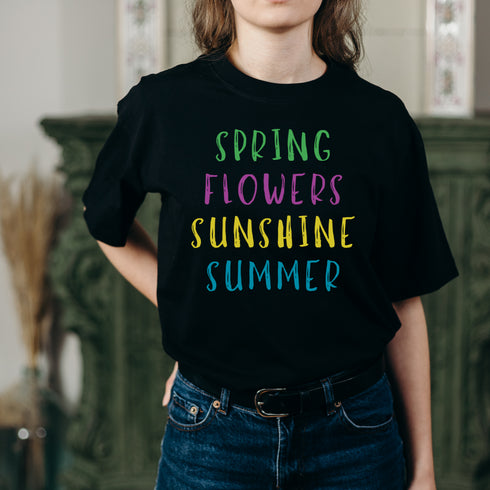 Spring Flowers Sunshine Summer Crewneck T-Shirt-Unisex